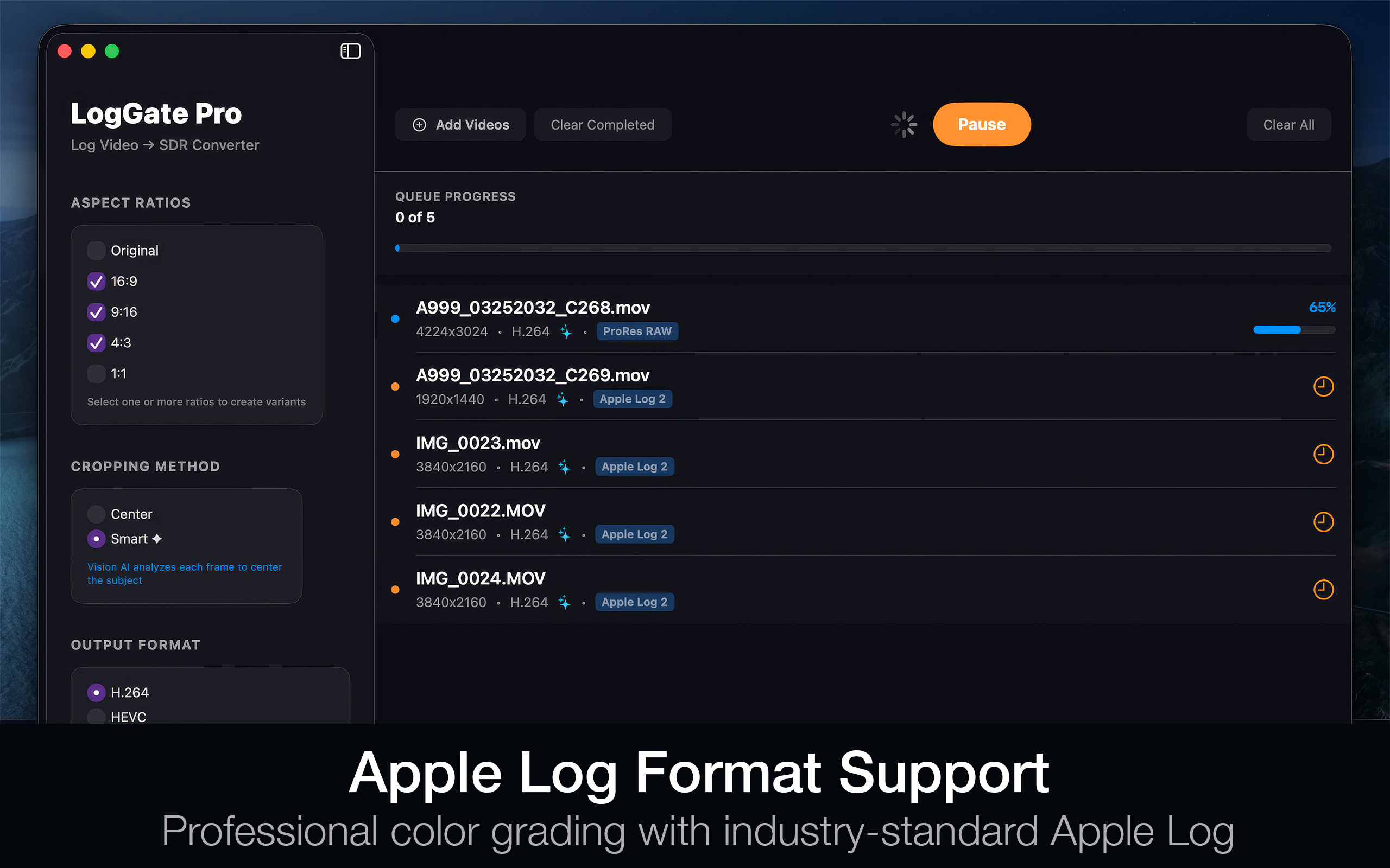 Apple Log 2 Support